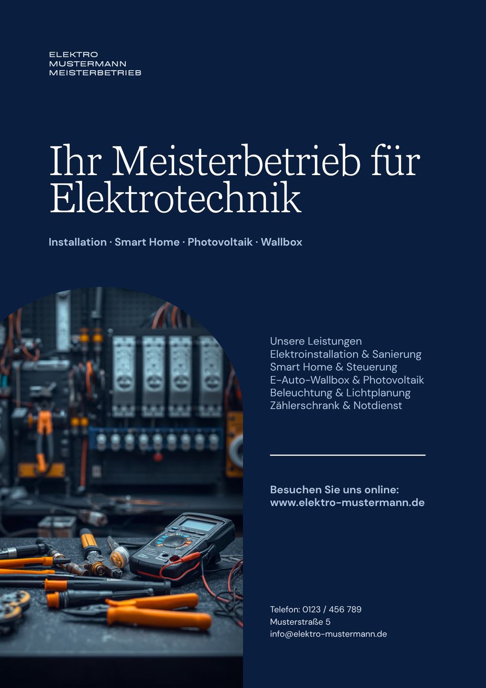 Beispiel-Flyer Elektrobetrieb