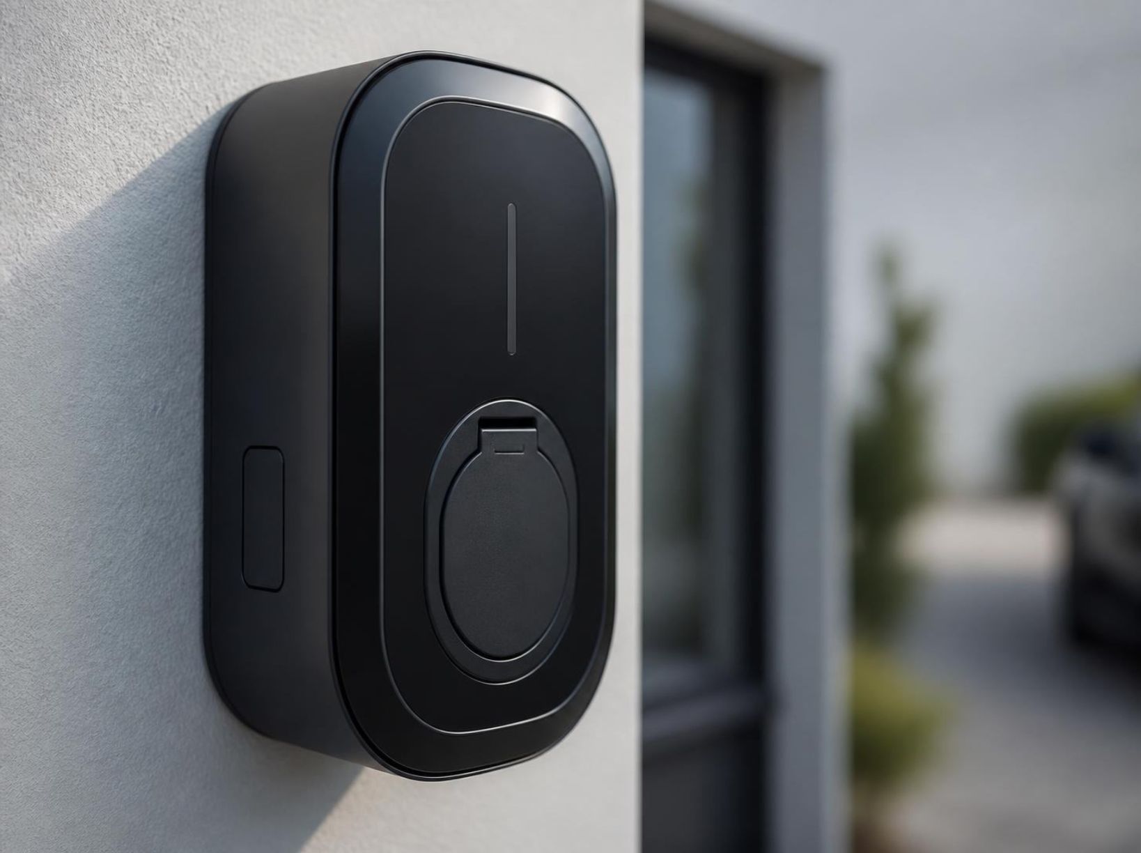 Wallbox zur Ladung von Elektrofahrzeugen an einer Hauswand