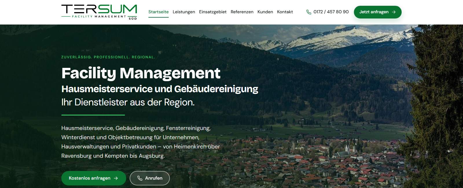 Startseite von TERSUM Facility Management Süd